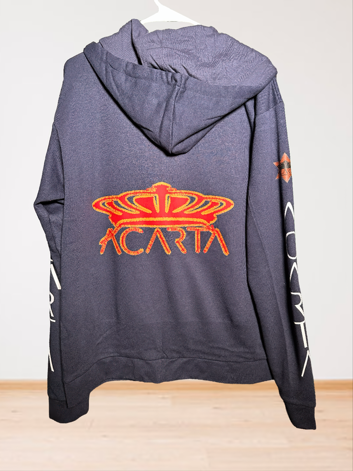 Mens Adult Midnight Navy The World Is Yours Zip Hoodie - Acarta